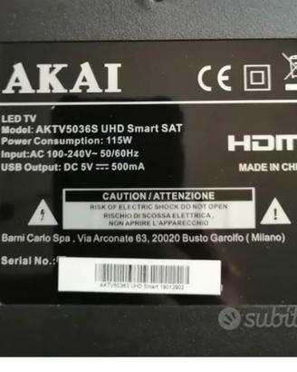 Smart tv Akai AKTV5036S UHD ricambi