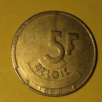 23 monete Belgio 5 Franchi 1989 BELGIE