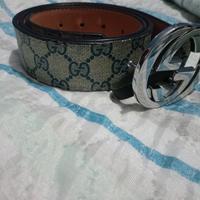 Cintura Gucci GG made in Italy Supreme beige/blu c