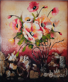 Quadro materico dipinto a mano