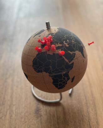 Mappamondo con puntine