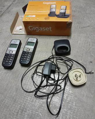 set 2 cordless neri Gigaset A400 con base ricarica