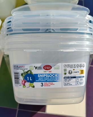 Lotto di 6 set Snipslock ermetici da 1 L