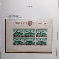 San Marino -Europa Cept Minifogli 1961-2003