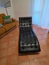 Chaise Longue Roche Bobois "Dolce" in vera pelle