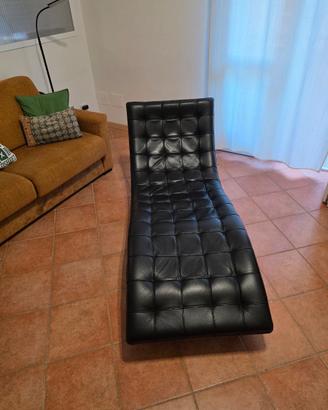 Chaise Longue Roche Bobois "Dolce" in vera pelle
