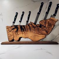 Portacoltelli In Legno D'Ulivo Design Moderno 