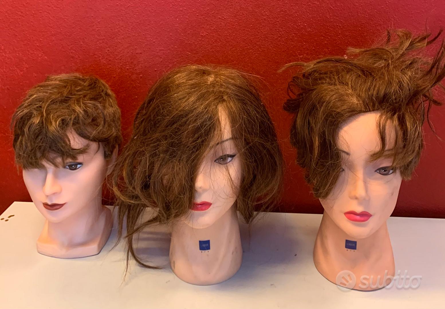 Testa Di Manichino Con Capelli Umani 80% - 66-71 Cm Con Treppiede E Strumenti Per Acconciature - Bionda
