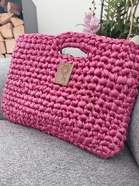 Pochette Uncinetto Lilla Clutch Fatta a Mano