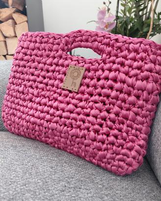 Pochette Uncinetto Lilla Clutch Fatta a Mano