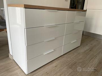 Cassettiera/mobile cucina bianco lucido