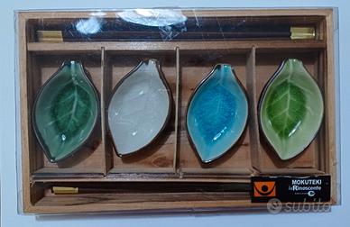 Set 4 paia di bacchette e ciotole per sushi