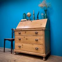 SCRITTOIO A RIBALTA ABETE MASSICCIO MONTAGNA CHALE