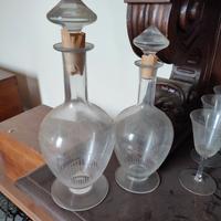 Servizio bicchieri vetro soffiato anni '30