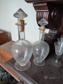 Servizio bicchieri vetro soffiato anni '30