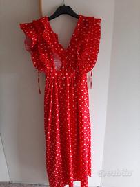 Vestito donna lungo tg M color corallo