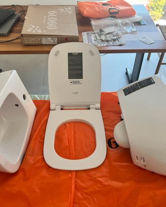 Wc + Bidet + sedile  sospesi: Globo Genesis 50 cm