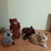 Soprammobili animali con pelo