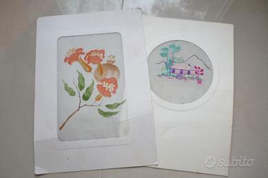 Acquarello, ricamo, Antica Cina.