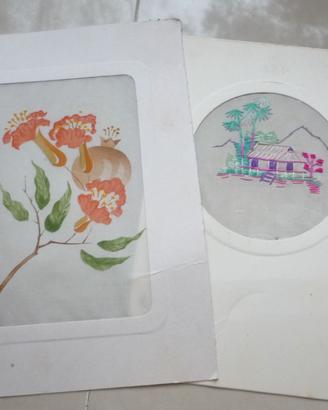 Acquarello, ricamo, Antica Cina.