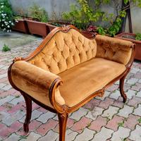 Divanetto antico stile Luigi Filippo in velluto 
