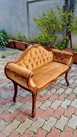 Divanetto antico stile Luigi Filippo in velluto 