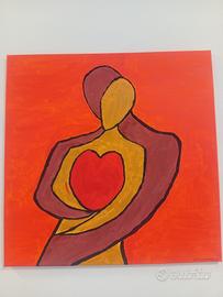 Quadro Dipinto a mano acrilico su tela cm 60x60 