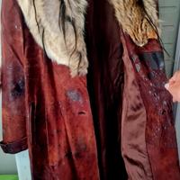 cappotto in pelle donna con collo pelliccia