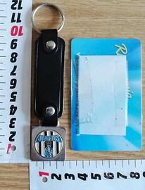 Portachiavi Juventus in cuoio e metallo,vintage