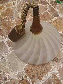 LAMPADARIO VETRO E LEGNO MADE IN ITALY