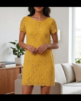 Abito in pizzo e raso elegante S nuovo