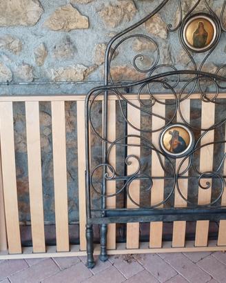 letto in ferro battuto singolo 900 + doga