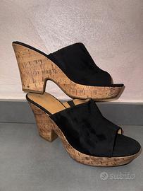 Zoccoli neri con tappo in sughero