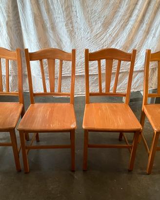 Set 4 sedie in legno massello