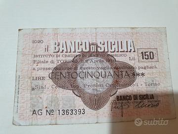 Mini assegno del Banco di Sicilia