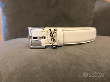 Ysl cintura bianco e dettaglio ysl argento