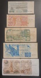 BANCONOTE ALGERIA 10 20 50 100 200 DINARS 1977-83