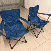 2 sedie campeggio pieghevoli nuove