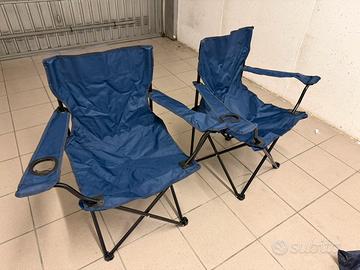 2 sedie campeggio pieghevoli nuove
