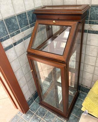 Vetrinetta espositore in legno e vetro