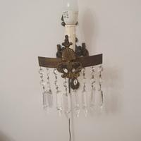 Coppia di applique in bronzo e cristalli