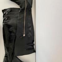 Stivali alti vera pelle neri