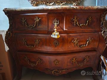 Pregiato Comò LUIGI XV cassettone  piano in marmo