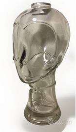 Scultura vintage  testa di vetro con cuore
