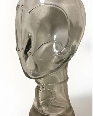 Scultura vintage  testa di vetro con cuore