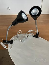 Coppia lampada letto o scrivania con pinza