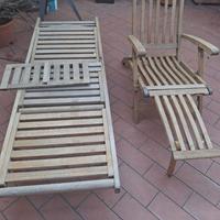 Lettino e sdraio in teak