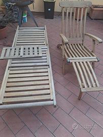 Lettino e sdraio in teak