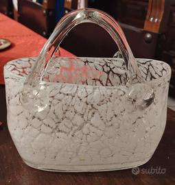Borsa/cestino decorativo in Vetro Artistico Soffia