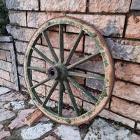 Ruota in legno per decorare parete 